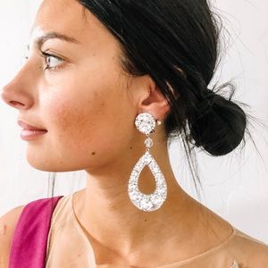 Crystal Large-Clip on rhinestone earrings